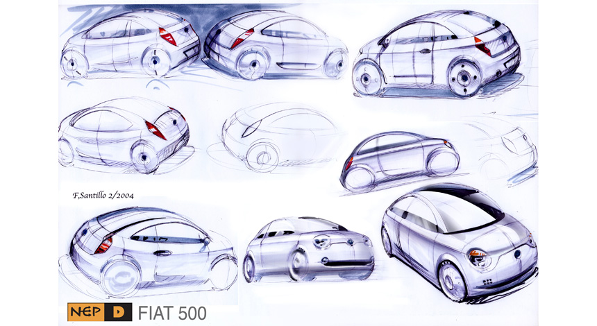 Sketches 2 for Fiat 500.
