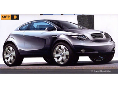 Front 3Q view rendering BMW X1 coupe